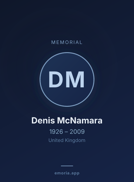 Memorial portrait of Denis McNamara