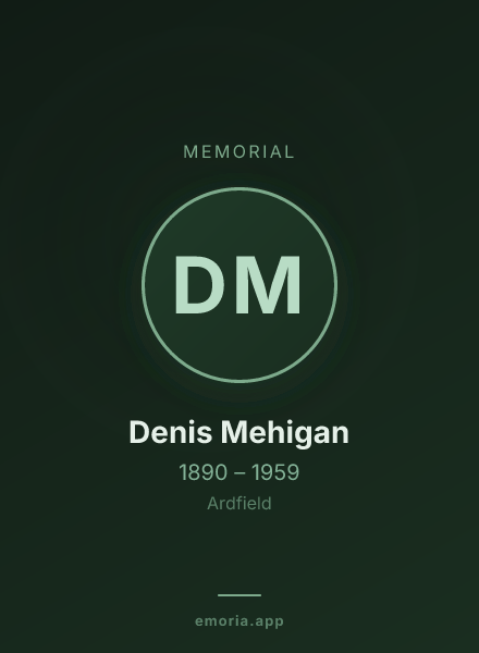 Memorial portrait of Denis Mehigan