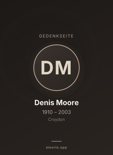 Gedenkportrait von Denis Moore