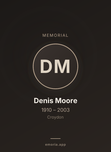Memorial portrait of Denis Moore