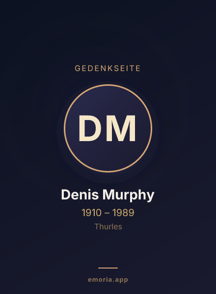 Gedenkportrait von Denis Murphy