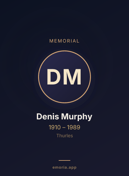 Memorial portrait of Denis Murphy