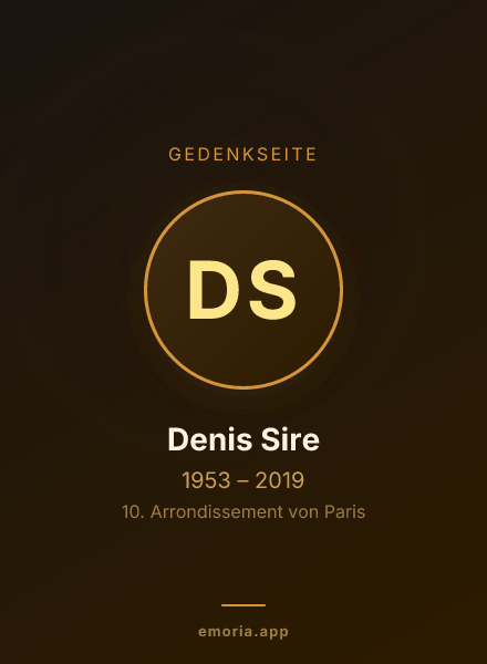 Gedenkportrait von Denis Sire
