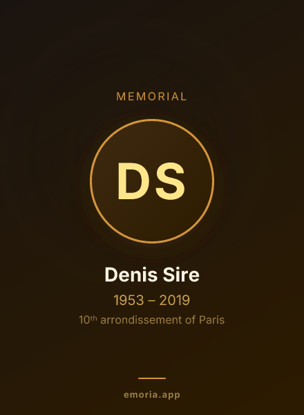 Memorial portrait of Denis Sire
