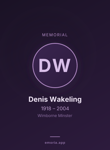 Memorial portrait of Denis Wakeling