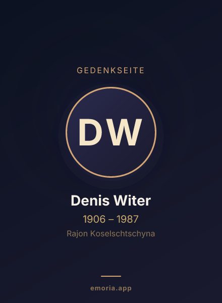 Gedenkportrait von Denis Witer