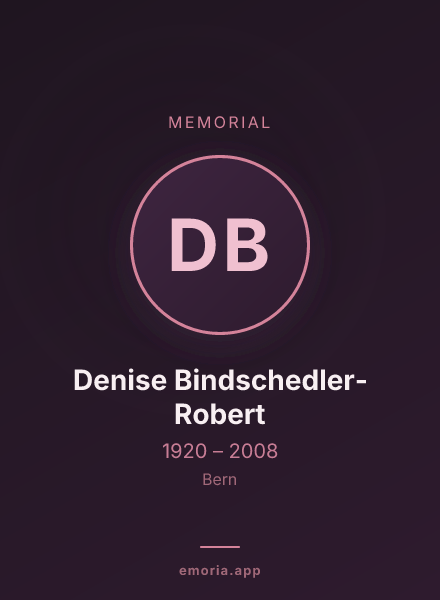 Memorial portrait of Denise Bindschedler-Robert