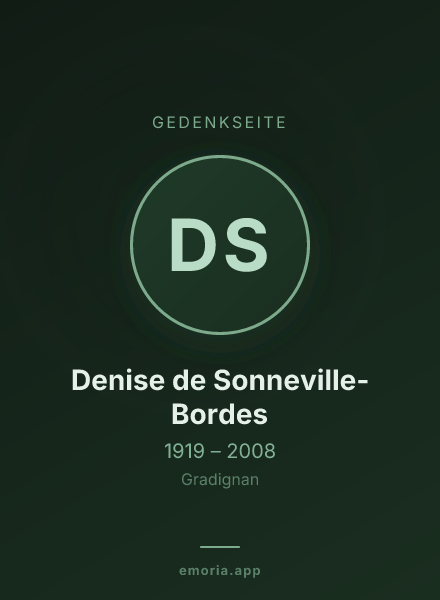 Gedenkportrait von Denise de Sonneville-Bordes