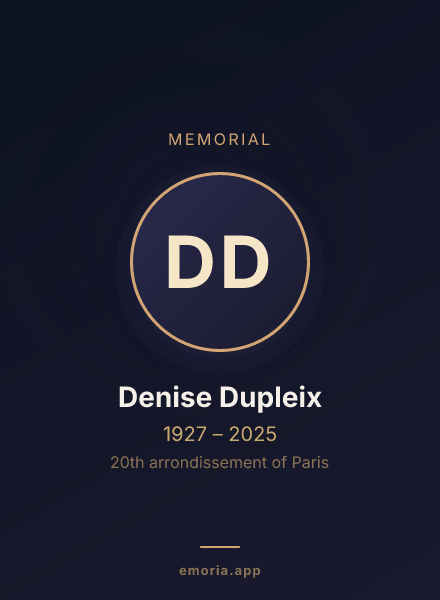 Memorial portrait of Denise Dupleix