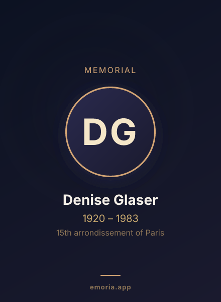 Memorial portrait of Denise Glaser