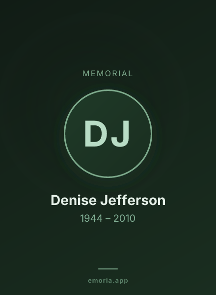 Memorial portrait of Denise Jefferson