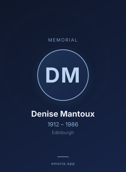 Memorial portrait of Denise Mantoux