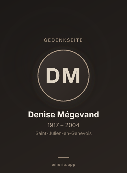 Gedenkportrait von Denise Mégevand