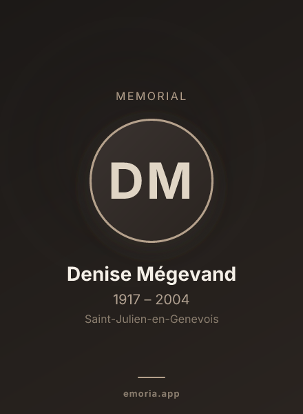 Memorial portrait of Denise Mégevand