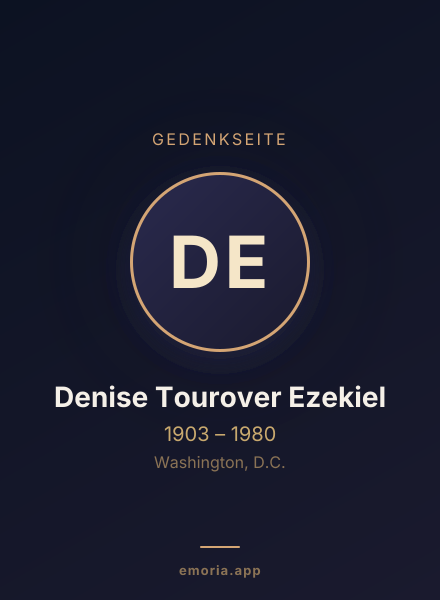 Gedenkportrait von Denise Tourover Ezekiel