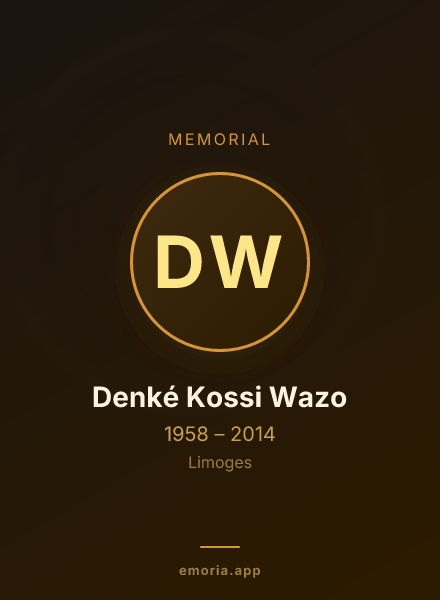 Memorial portrait of Denké Kossi Wazo