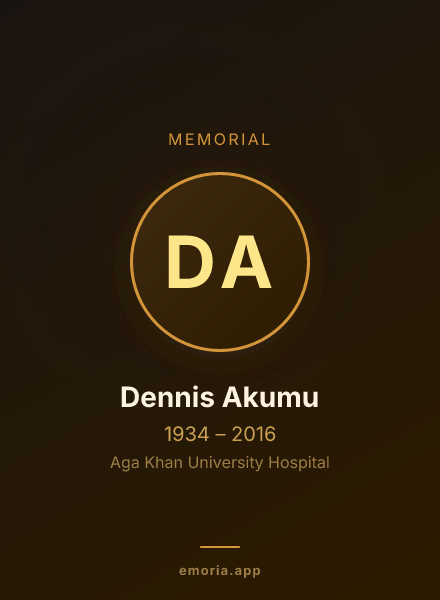 Memorial portrait of Dennis Akumu