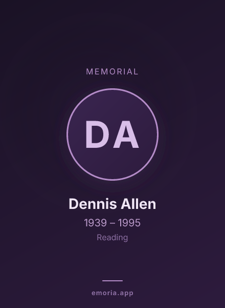 Memorial portrait of Dennis Allen