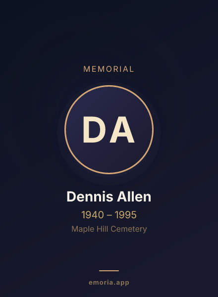 Memorial portrait of Dennis Allen