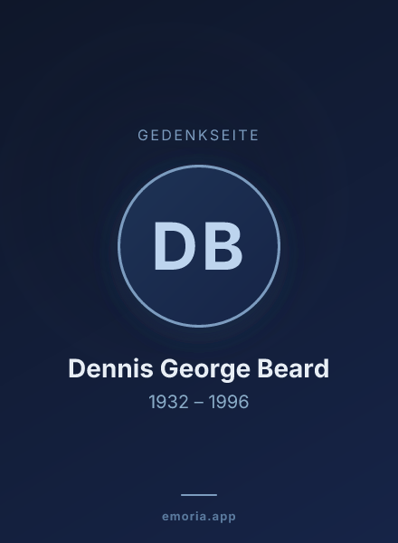 Gedenkportrait von Dennis George Beard