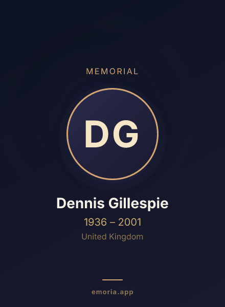Memorial portrait of Dennis Gillespie