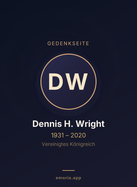 Gedenkportrait von Dennis H. Wright