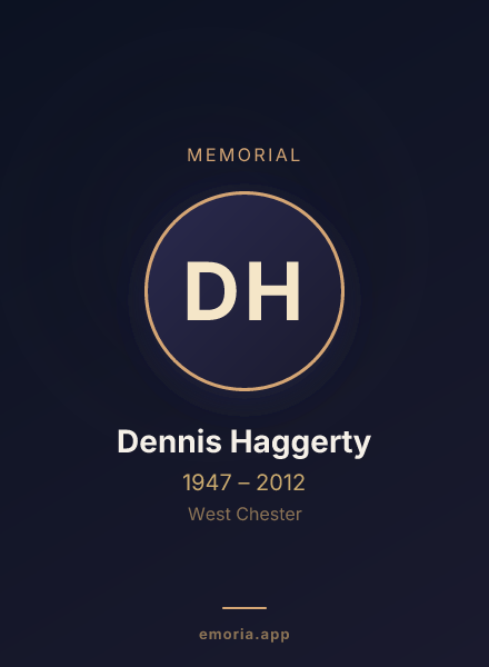 Memorial portrait of Dennis Haggerty