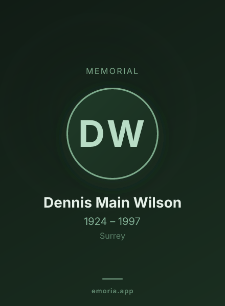 Memorial portrait of Dennis Main Wilson
