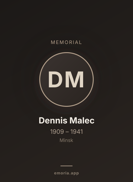 Memorial portrait of Dennis Malec