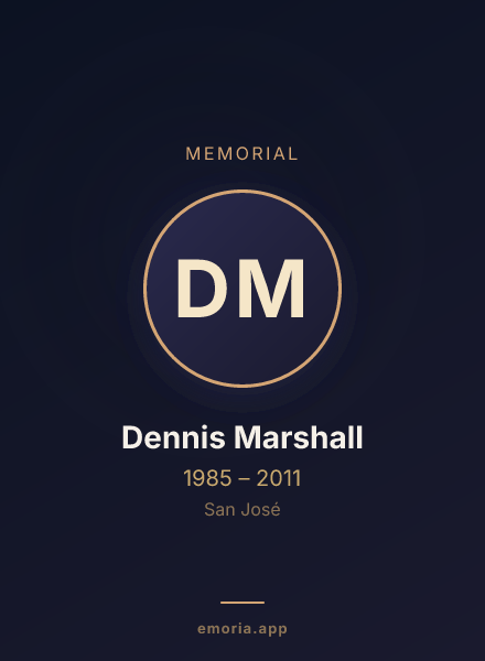 Memorial portrait of Dennis Marshall