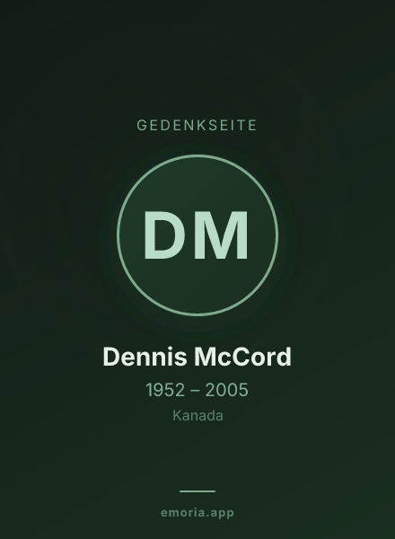 Gedenkportrait von Dennis McCord
