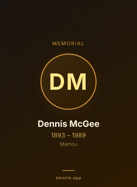 Memorial portrait of Dennis McGee