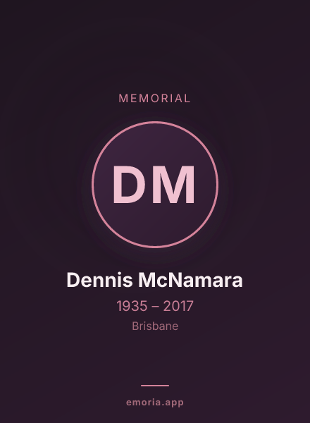 Memorial portrait of Dennis McNamara