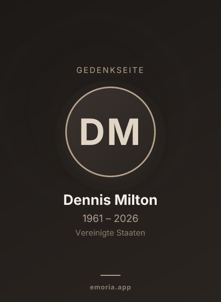 Gedenkportrait von Dennis Milton