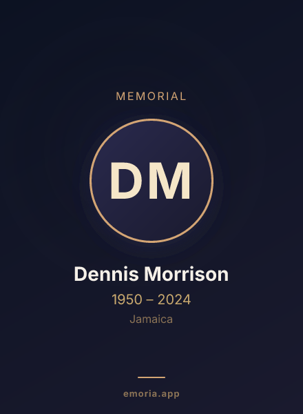 Memorial portrait of Dennis Morrison