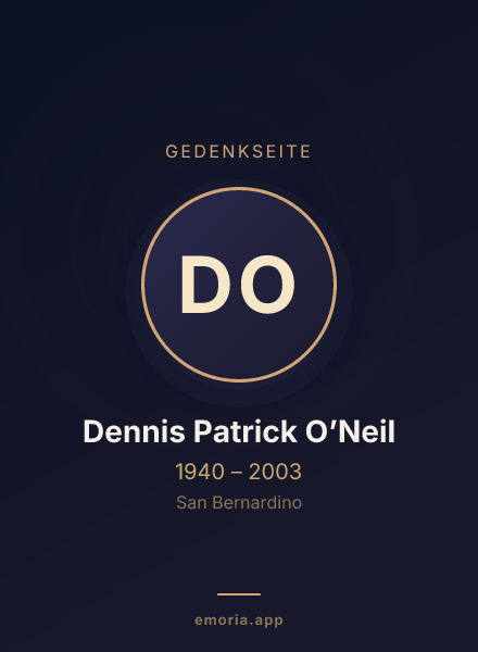 Gedenkportrait von Dennis Patrick O’Neil
