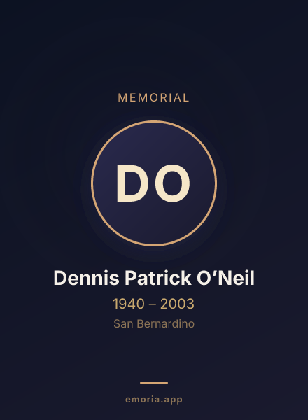 Memorial portrait of Dennis Patrick O’Neil