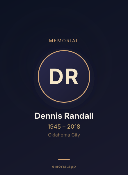 Memorial portrait of Dennis Randall