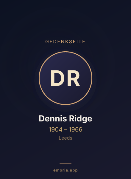 Gedenkportrait von Dennis Ridge