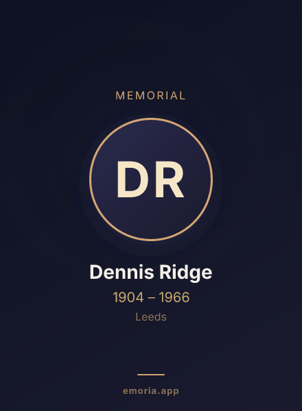 Memorial portrait of Dennis Ridge