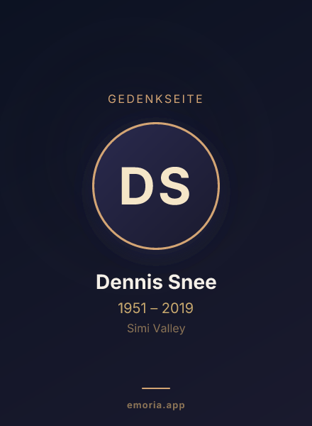 Gedenkportrait von Dennis Snee