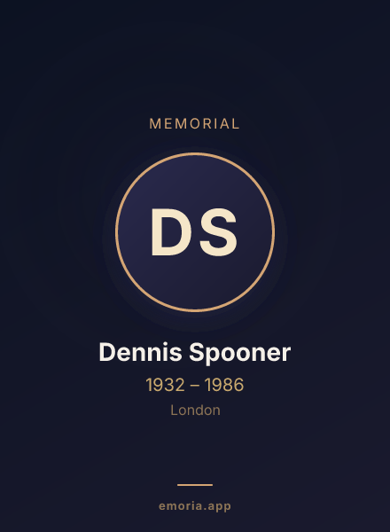 Memorial portrait of Dennis Spooner