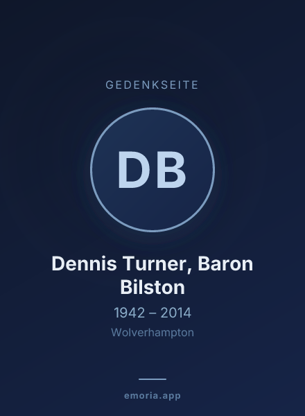 Gedenkportrait von Dennis Turner, Baron Bilston