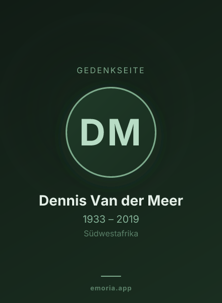 Gedenkportrait von Dennis Van der Meer