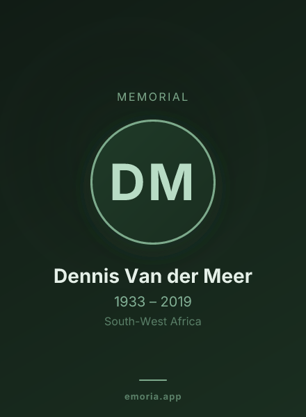 Memorial portrait of Dennis Van der Meer