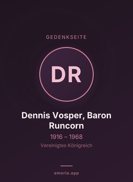 Gedenkportrait von Dennis Vosper, Baron Runcorn