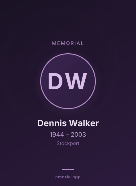 Memorial portrait of Dennis Walker