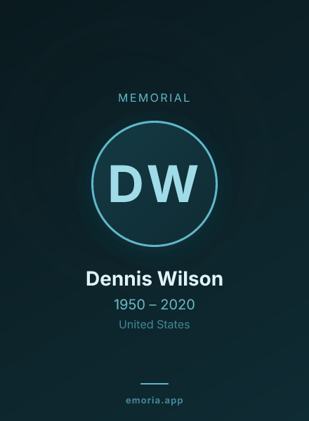 Memorial portrait of Dennis Wilson