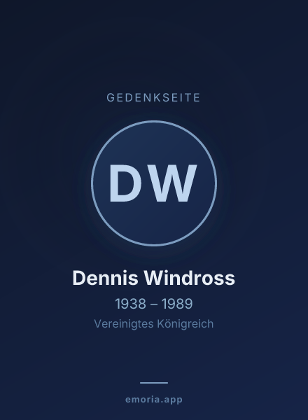 Gedenkportrait von Dennis Windross
