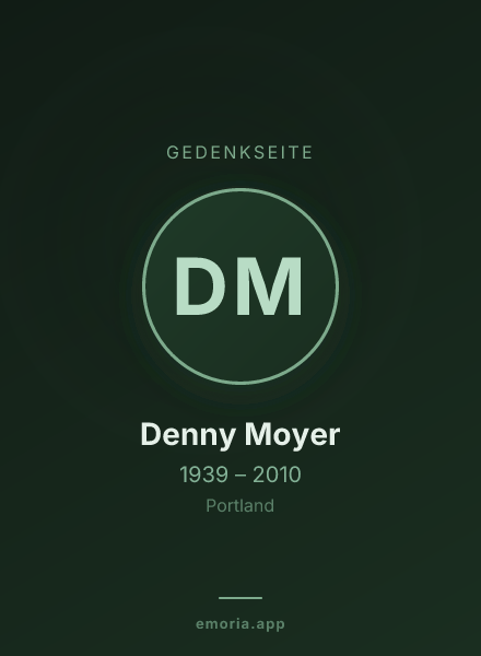Gedenkportrait von Denny Moyer